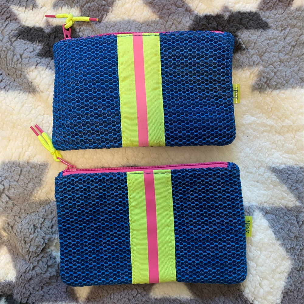 Ipsy Make Up Bags Bundle. 80’s Neon Colors, Selling Both Together!